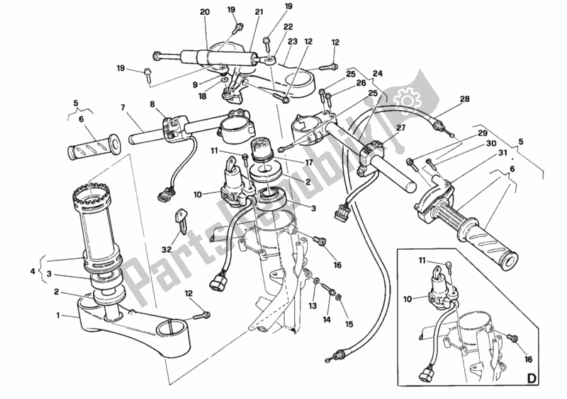 Todas las partes para Manillar de Ducati Superbike 916 Senna 1996